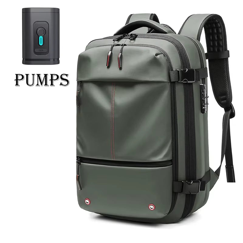 Versatile Men’s Travel Backpack: Vacuum Compression Laptop Backpack with 17-Inch Capacity for School, Hiking, and Business